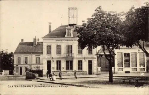CPA Chateaurenault Indre-et-Loire, L á Poste