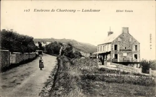 Ak Landemer Manche, Hotel Voisin, Straße