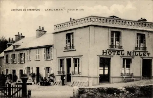 Ak Cherbourg en Cotentin Manche, Hotel Millet, Gebäudeansicht, Umgebung von Cherbourg
