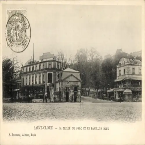CPA Saint-Cloud Hauts-de-Seine, La Grille du Parc et le Pavillon Bleu