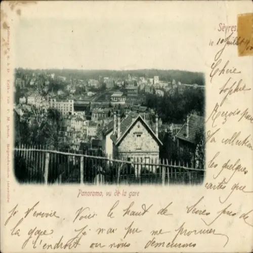 Ak Sèvres Hauts-de-Seine, Panorama, vu de la gare, Ansicht von  Häuser, Landschaft