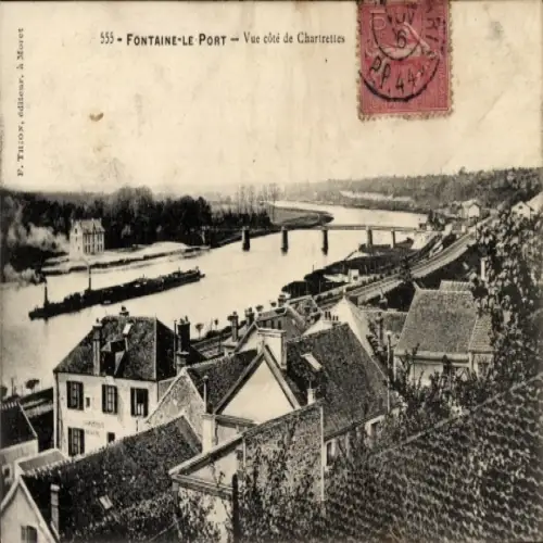 CPA Fontaine le Port Seine et Marne, Vue côté de Chartrettes