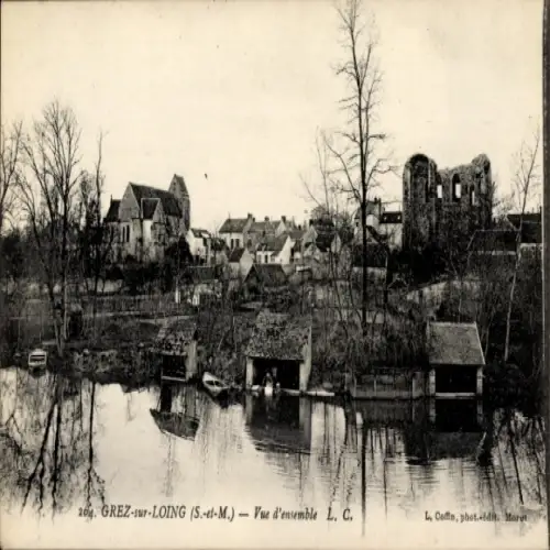 CPA Grez-sur-Loing Seine-et-Marne, vue d'ensemble