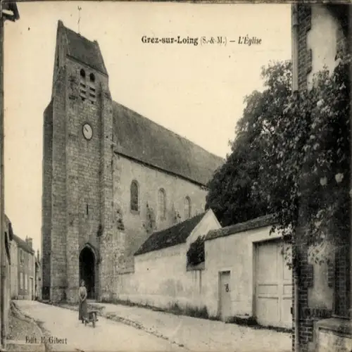 CPA Grez-sur-Loing Seine-et-Marne, Église