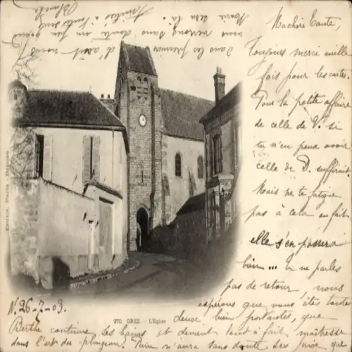 CPA Grez-sur-Loing Seine-et-Marne, Église