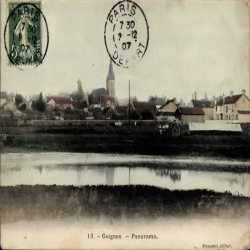 CPA Guignes Seine et Marne, Panorama