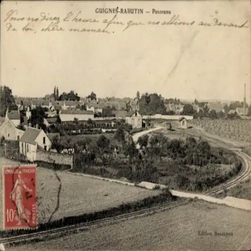 CPA Guignes Rabutin Seine et Marne, Panorama