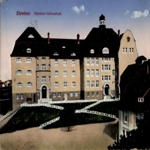 Ak Lutherstadt Eisleben,  Mädchen-Volksschule