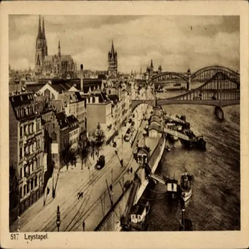 Ak Köln am Rhein, Kölner Dom, Hohenzollernbrücke, Rhein,  Architektur, Stadtansicht