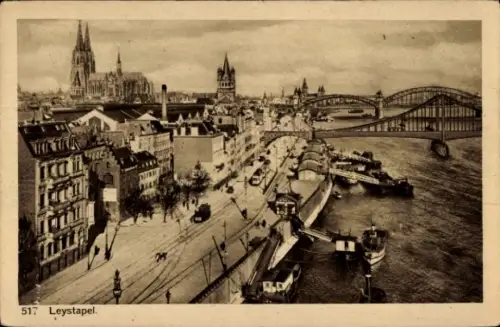 Ak Köln am Rhein, Kölner Dom, Hohenzollernbrücke, Rhein,  Architektur, Stadtansicht