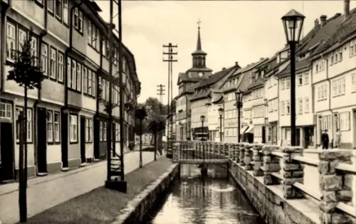 Ak Schmalkalden im Thüringer Wald, Stadtansicht, Fluss, Brücke,  Gebäude
