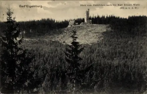 Ak Elgersburg in Thüringen, Carl Eduard Warte, Blick auf Karl Eduard-Warte, Waldlandschaft, Höhen