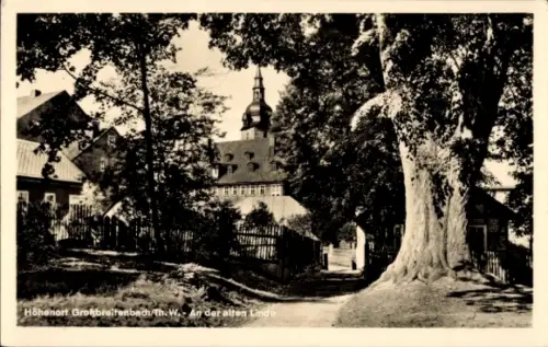 Ak Großbreitenbach in Thüringen, An der alten Linde
