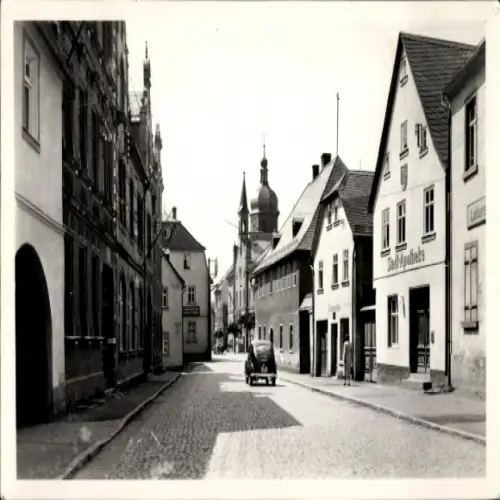 Ak Gefell im Vogtland, Stadtansicht, Schleizer Straße, Sad Apotheke,  Architektur