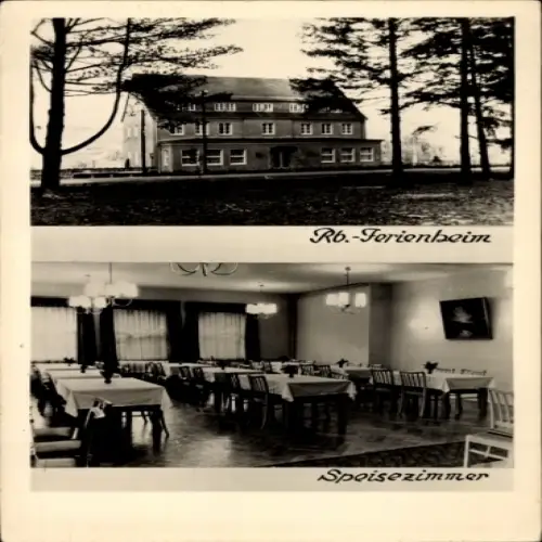 Ak Lössau Schleiz im Vogtland Thüringen, Reichsbahn Ferienheim, Speisezimmer
