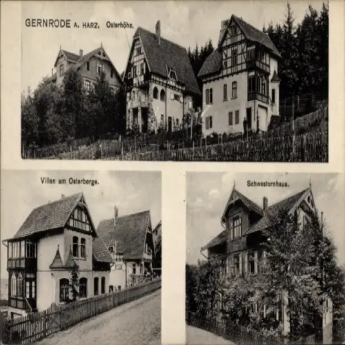 Ak Gernrode Quedlinburg im Harz, Gernrode A. Harz, Osterhöhe, Villen am Osterberge, Schwesternhau