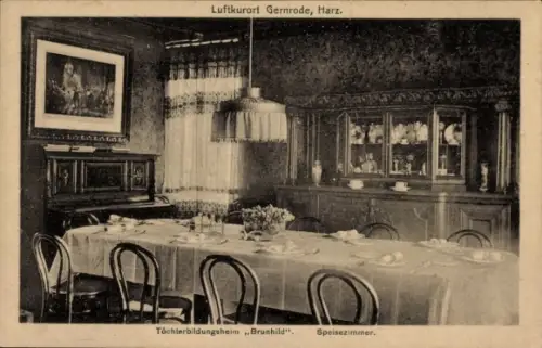 Ak Gernrode Quedlinburg im Harz, Töchterbildungsheim Brunhild, Speisezimmer