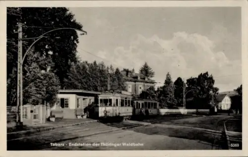 Ak Tabarz im Thüringer Wald, Endstation der Thüringer Waldbahn