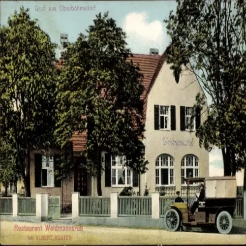 Ak Oberböhmsdorf Schleiz im Vogtland Thüringen, Vorderansicht Restaurant Weidmannsruh, Inhaber Al