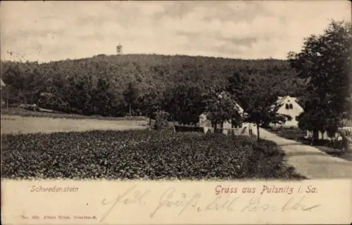 Ak Pulsnitz Sachsen, Schwedenstein