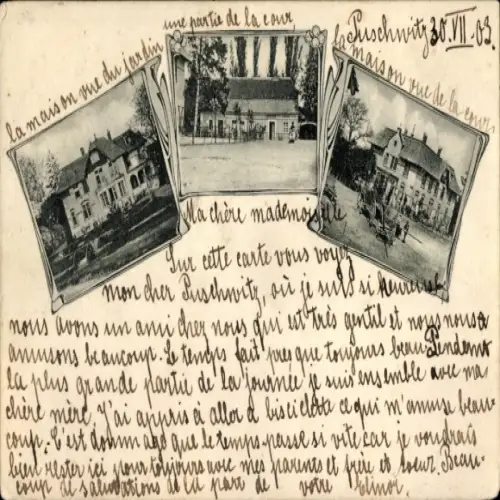 Ak Puschwitz in der Oberlausitz, Herrenhaus, Teilansichten