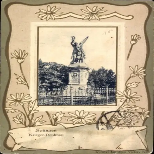 Präge Passepartout Ak Solingen im Bergischen Land, Kriegerdenkmal