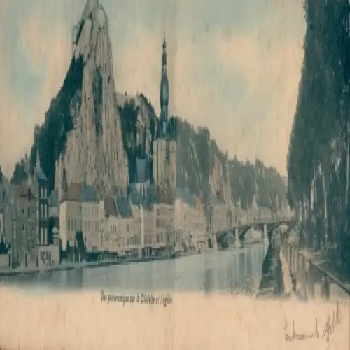 Klapp Ak Dinant Wallonien Namur, Panorama, Zitadelle, Kirche