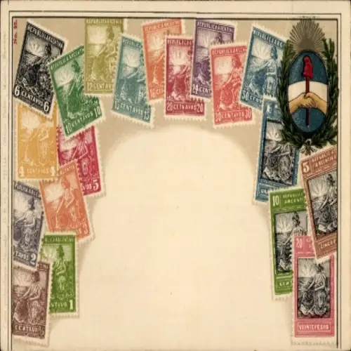 Briefmarken Präge Ak Argentinien, Centavos