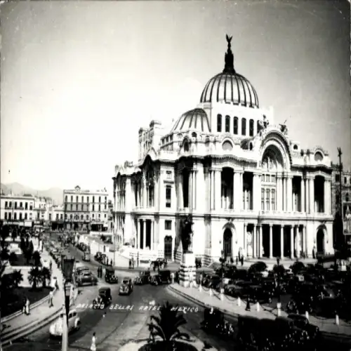 Ak Ciudad de Mexico Mexiko Stadt, Bild des Palacios de Bellas Artes,  Architektur, Autos auf der 