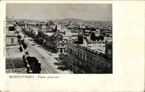 Ak Montevideo Uruguay, Stadtansicht  Straßenansicht,  Architektur