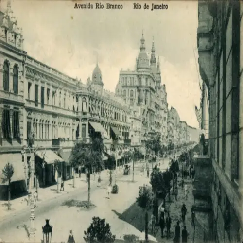 Ak Rio de Janeiro Brasilien, Avenida Rio Branco,   Gebäude, Straßenansicht