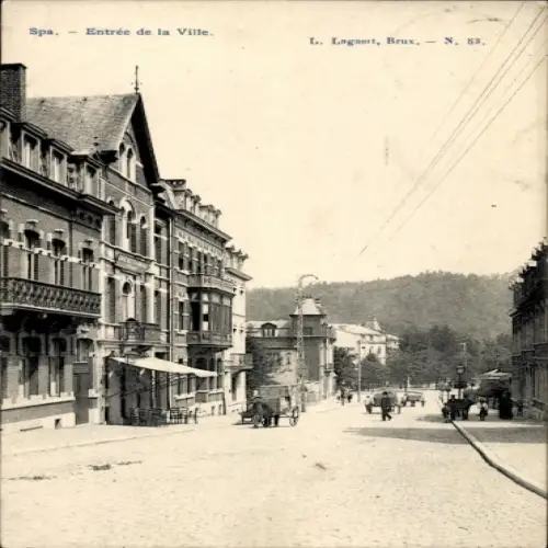 Ak Spa Wallonien Lüttich, Straßenansicht