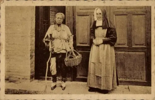Ak Zuid Chansi China, Niederländische Mission, Franziskaner-Schwestern, Mutter Bertilla, Bettler