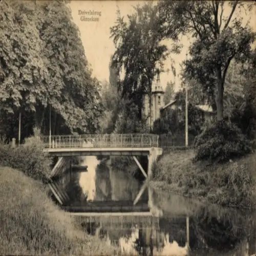 Ak Ginneken Breda Nordbrabant Niederlande, Eine Brücke über einen Fluss, im Hintergrund ein Haus.