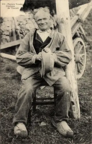 Ak Les Sables d'Olonne Vendée, Mann in Arbeitskleidung, Tracht