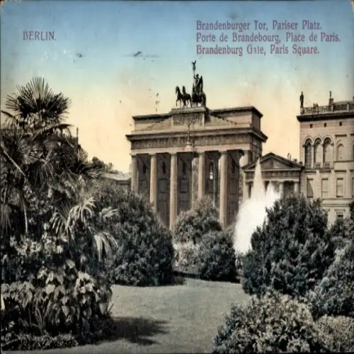 Ak Berlin Mitte,  Brandenburger Tor, Pariser Platz