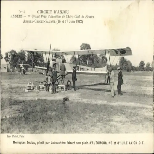 CPA Angers, 1er Grand Prix d'Aviation de l'Aéro-Club de France 1912, Monoplan Zodiac