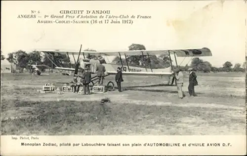 CPA Angers, 1er Grand Prix d'Aviation de l'Aéro-Club de France 1912, Monoplan Zodiac
