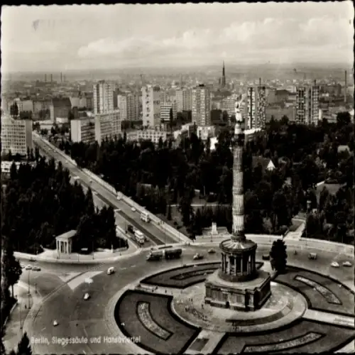 Ak Berlin Tiergarten, Siegessäule, Hansaviertel