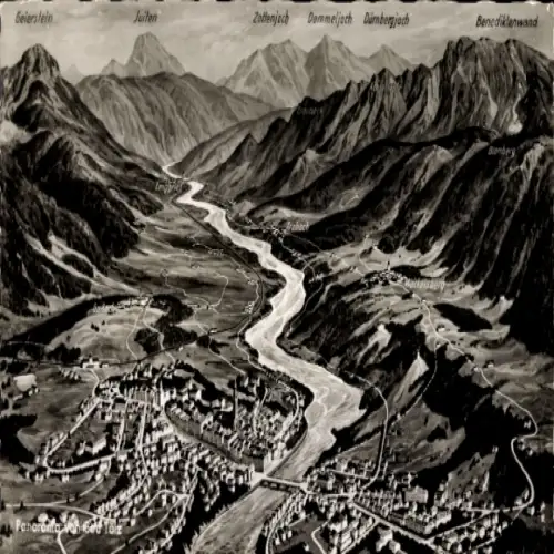 Ak Bad Tölz in Oberbayern, Panorama, Geierstein, Juifen, Zottenjoch, Benediktenwand, Dürnbergjoch