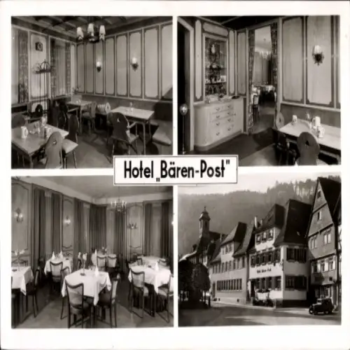 Ak Neuenbürg an der Enz Schwarzwald, Hotel Bären-Post, Innenräume, Essbereich, Gastraum, Schwarzw