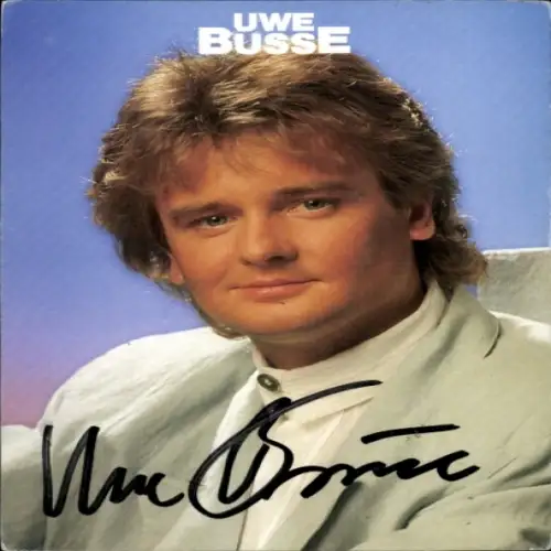 Autogrammkarte Sänger Uwe Busse, Portrait, Autogramm