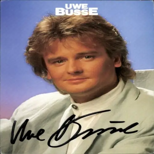 Autogrammkarte Sänger Uwe Busse, Portrait, Autogramm