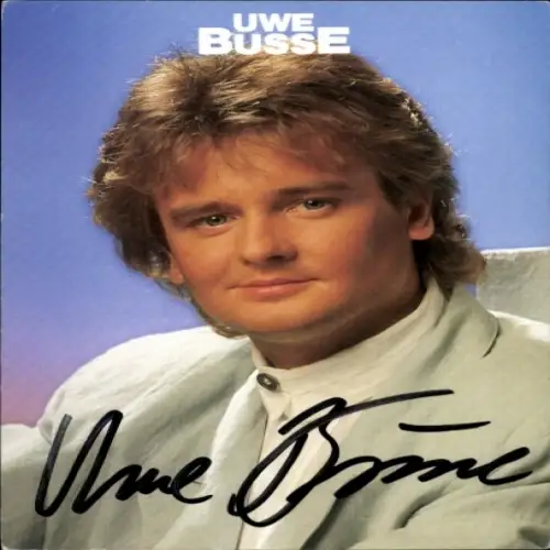 Autogrammkarte Sänger Uwe Busse, Portrait, Autogramm