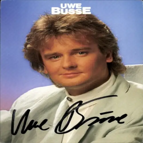 Autogrammkarte Sänger Uwe Busse, Portrait, Autogramm
