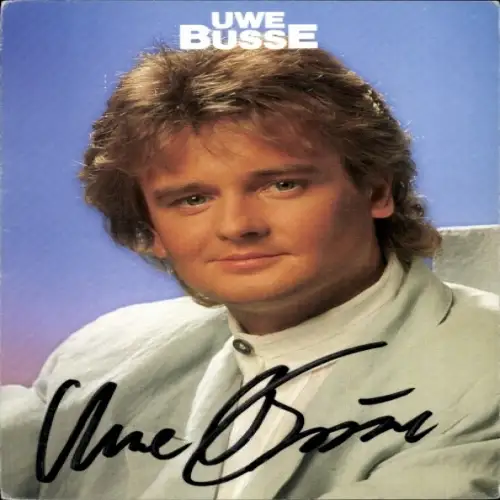 Autogrammkarte Sänger Uwe Busse, Portrait, Autogramm