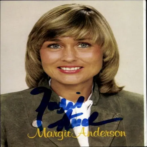 Autogrammkarte Sängerin Margit Anderson, Portrait, Autogramm