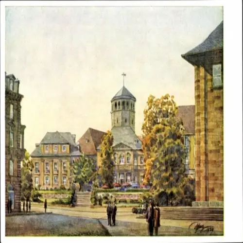 Künstler Ak Schmitz, Hans, Bayreuth, Gontardhaus und Schloßturm
