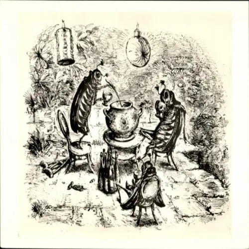 Künstler Ak Weber, Paul, Die Bowle, Käfer