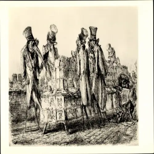Künstler Ak Weber, Paul, beim Bouquiniste am Quai Voltaire